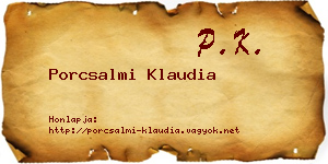 Porcsalmi Klaudia névjegykártya